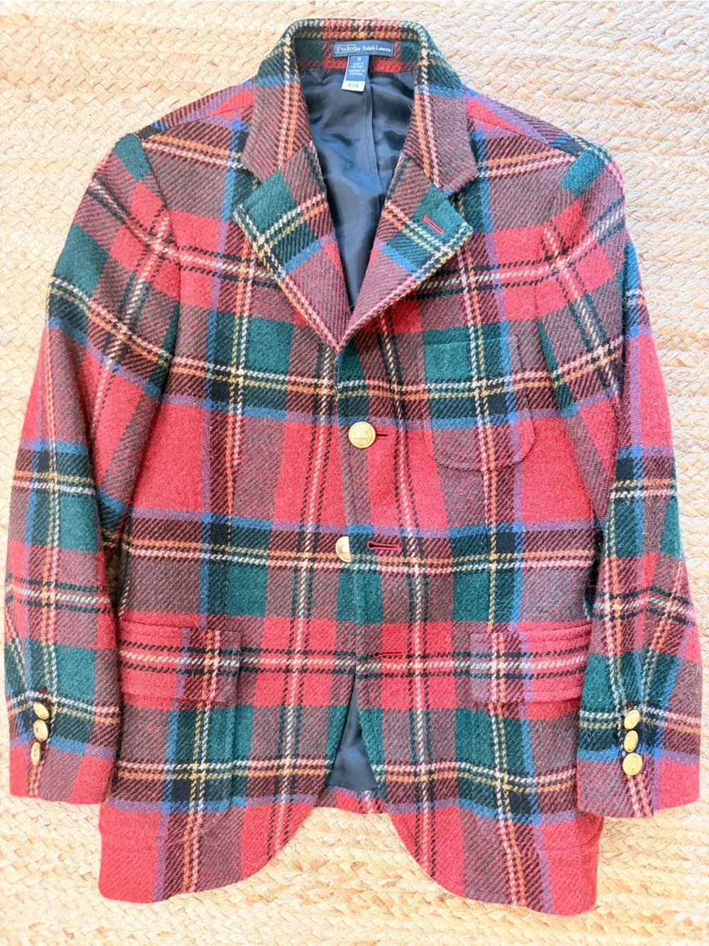 Ralph Lauren Red & Green Plaid Kids Blazer